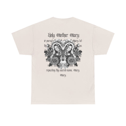 Black and white Holy Mother Mary unisex tee